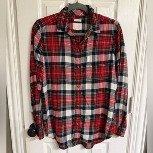 AE Plaid Button Up Shirt Boyfriend Fit